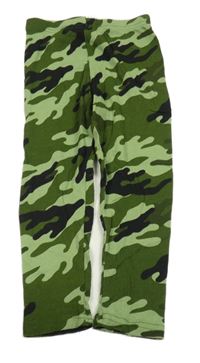 Olivovo-černé army žebrované legíny 