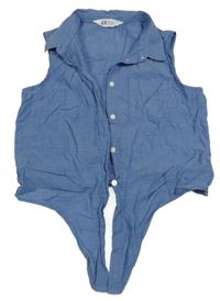 Modrá crop halenka se zavazováním H&M