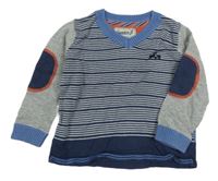 Tmavomodro-šedý pruhovaný svetr Debenhams