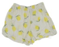 Bílé volné kraťasy s citróny H&M