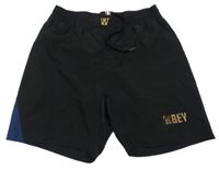 Černé sportovní kraťasy s nápisem Robey