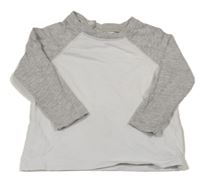 Bílo-šedé triko H&M
