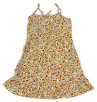 Smetanové letní šaty s kytičkami SHEIN