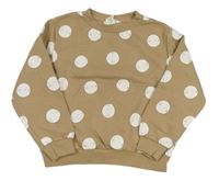 Hnědobéžová puntíkatá mikina H&M
