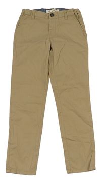 Béžové chino slim plátěné kalhoty H&M