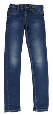 Modré skinny fit teplákové rifle H&M