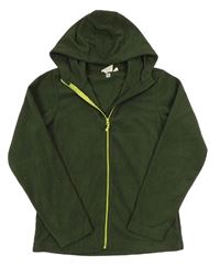 Khaki fleecová funkční propínací mikina s kapucí zn. MOUNTAIN WAREHOUSE