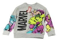 Šedá melírovaná mikina s Avengers a 3D logem PRIMARK