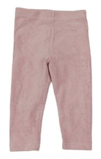 Světlerůžové žebrované sametové legíny Matalan