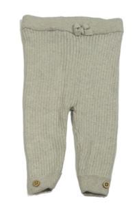 Světlešedé melírované žebrované pletené tepláky s mašlí Tu