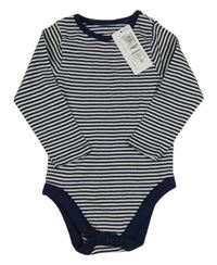 Nové - tmavomodro-bílé pruhované body M&S