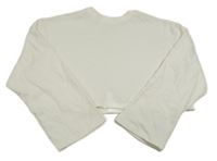 Smetanová oversize crop mikina H&M