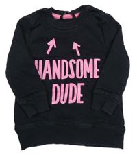 Černá mikina s růžovými nápisy a šipkami George