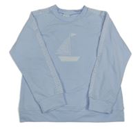 Světlemodro-bílá mikina s lodičkou a pruhy tutto piccolo