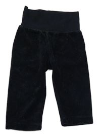 Tmavomodré sametové tepláky s medvídkem Steiff