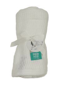 Nové - bílá perforovaná pletená deka/přehoz F&F