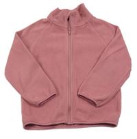 Starorůžová fleecová propínací mikina H&M