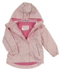 Světlerůžová šusťáková jarní parka s kapucí Topolino