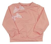 Světlerůžová mikina s mašlemi SHEIN