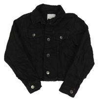 Černá riflová crop bunda s límečkem Next