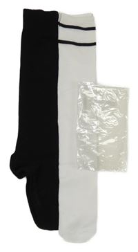 Nové - 2x - Podkolenky - Černé, bílé s pruhy vel. 35-38