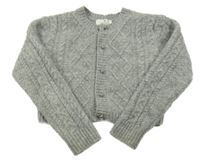 Šedé melírované vzorované vlněné propínací bolérko H&M