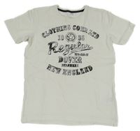 Bílé tričko s nápisy a číslem bpc