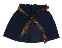 Tmavomodré paper bag kraťasy s páskem GÉMO