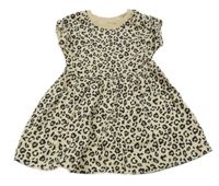 Světlebéžovo/hnědo-černé vzorované šaty St. Bernard