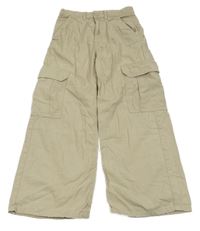 Béžové cargo plátěné kalhoty H&M