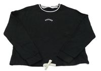 Černá oversize crop mikina s nápisem M&S