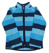 Modro-světlemodro-tmavomodrá pruhovaná fleecová funkční propínací mikina TCM