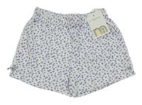Nové - bílé kraťasy s kytičkami a mašlemi Mothercare