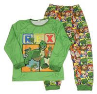 Zeleno-kostkované pyžamo s T-Rexem a Toy Story 