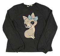 Černošedé mikinotriko s kočičkou H&M