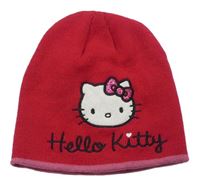 Růžová pletená čepice s Hello Kitty George