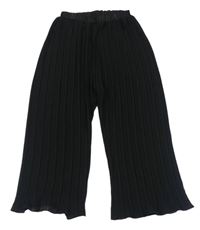 Černé plisované culottes kalhoty