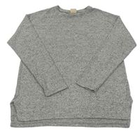 Šedé melírované úpletové triko Zara
