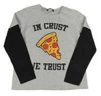 Šedo-černé triko s pizzou George