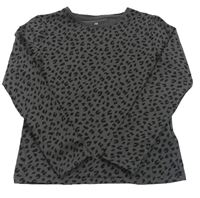 Tmavošedé triko s leopardím vzorem H&M