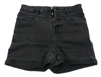 Černé riflové high waist kraťasy New Look