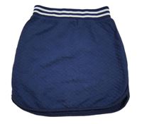 Tmavomodrá prošívaná tepláková sukně