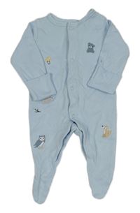 Světlemodrý overal se zvířaty a houbami Nutmeg