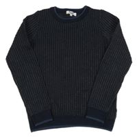 Tmavomodrý kostkovaný svetr Fish&Chips