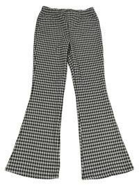 Černo-šedé kostkované třpytivé flare tregíny Matalan