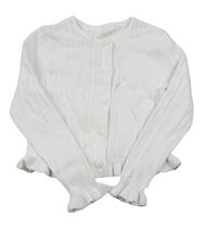 Bílý žebrovaný propínací crop svetr Dunnes