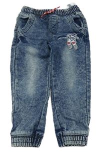 Modré teplákové cuff rifle s kosmonautem Kiki&Koko