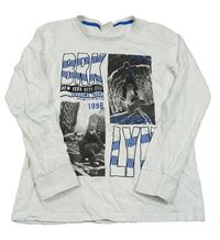 Bílé triko se skateboardisty C&A