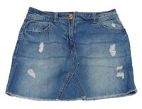 Modrá riflová sukně s prošoupáním Next