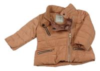 Hnědá šusťáková zateplená bunda s ukrývací kapucí Next